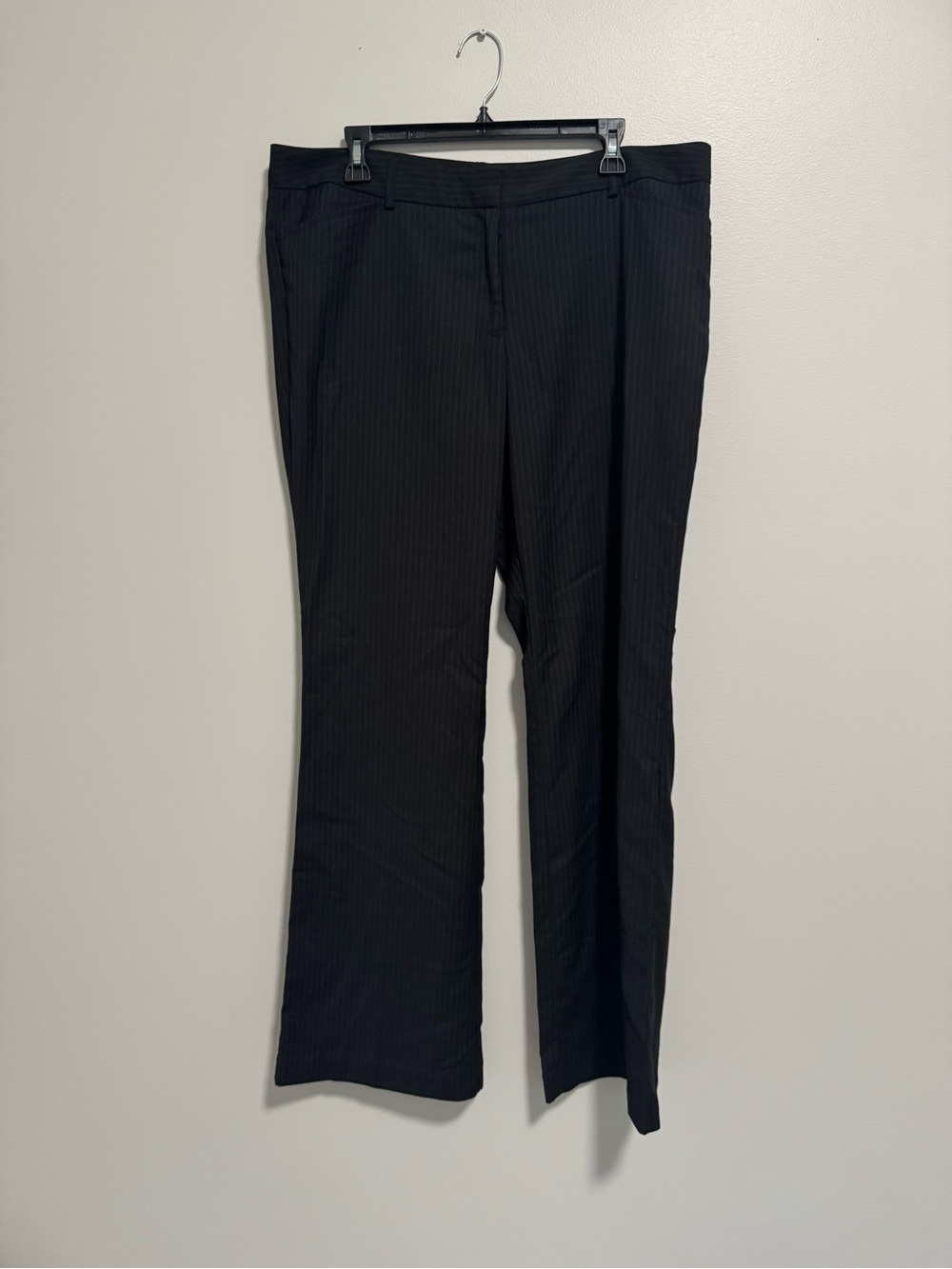 Worthington Black Pinstripe Dress Pants Size 16 Career Work Trousers